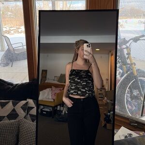 Topshop Camouflage Camisole with Spaghetti Straps